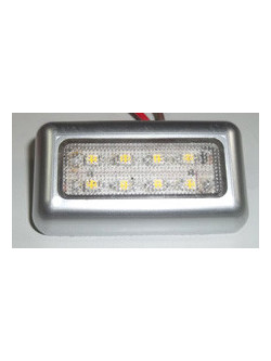 LUZ ESTRIBO 8 LED BLANCO RECTANGULAR