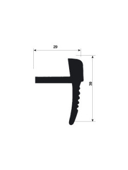 PLASTICO T ESTRIBOS 3 MT NEGRO