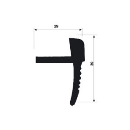 PLASTICO T ESTRIBOS 3 MT GRIS RAL 7004