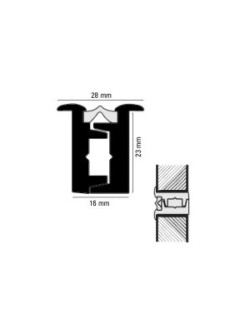 PERFIL PLASTICO 30 MM BISAGRA 2.5MT CONJ