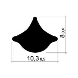 JUNQUILLO PERFIL GOMA CRISTAL 10X8 MM