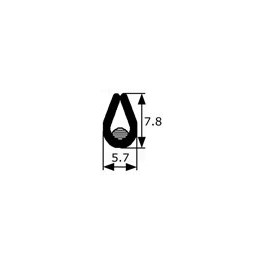 BURLETE PVC ADHESIVO NEGRO MATE 3MM