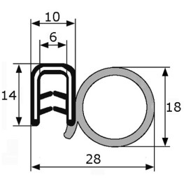 GOMA ESTANQUEIDAD PUERTA 28x14