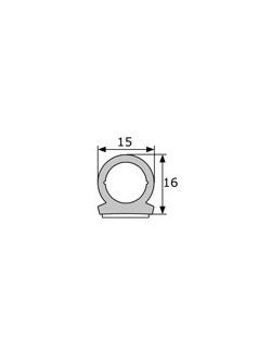 PERFIL GOMA ESTANQUEIDAD 15X16 C/ADHESIV