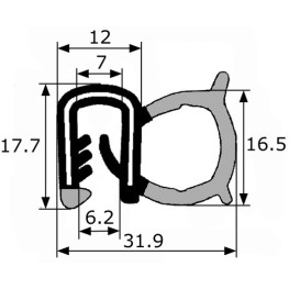 GOMA ESTANQUEIDAD PUERTA 31'9X17'7