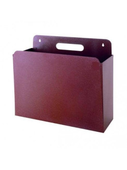 PAPELERA METALICA DE PARED 29X35 CM -BURDEOS