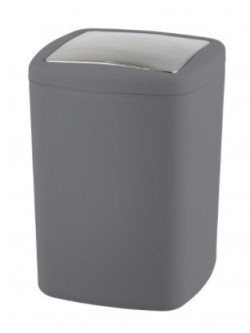 PAPELERA CUBO CON TAPA BASCULANTE 3LT ANTRACITA