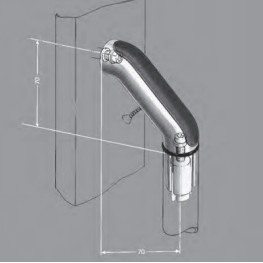 SOP CODO 90º A PARED ALU RAL 9007 DIMA INT 30 MM