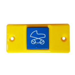 PULSADOR COCHECITO PLANO HORIZ AMR/AZL BRAILLE