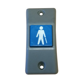 PULSADOR ANCIANO PLANO GRIS/AZUL BRAILLE