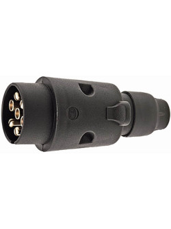 ENCHUFE 7 POLOS PLASTICO NEGRO